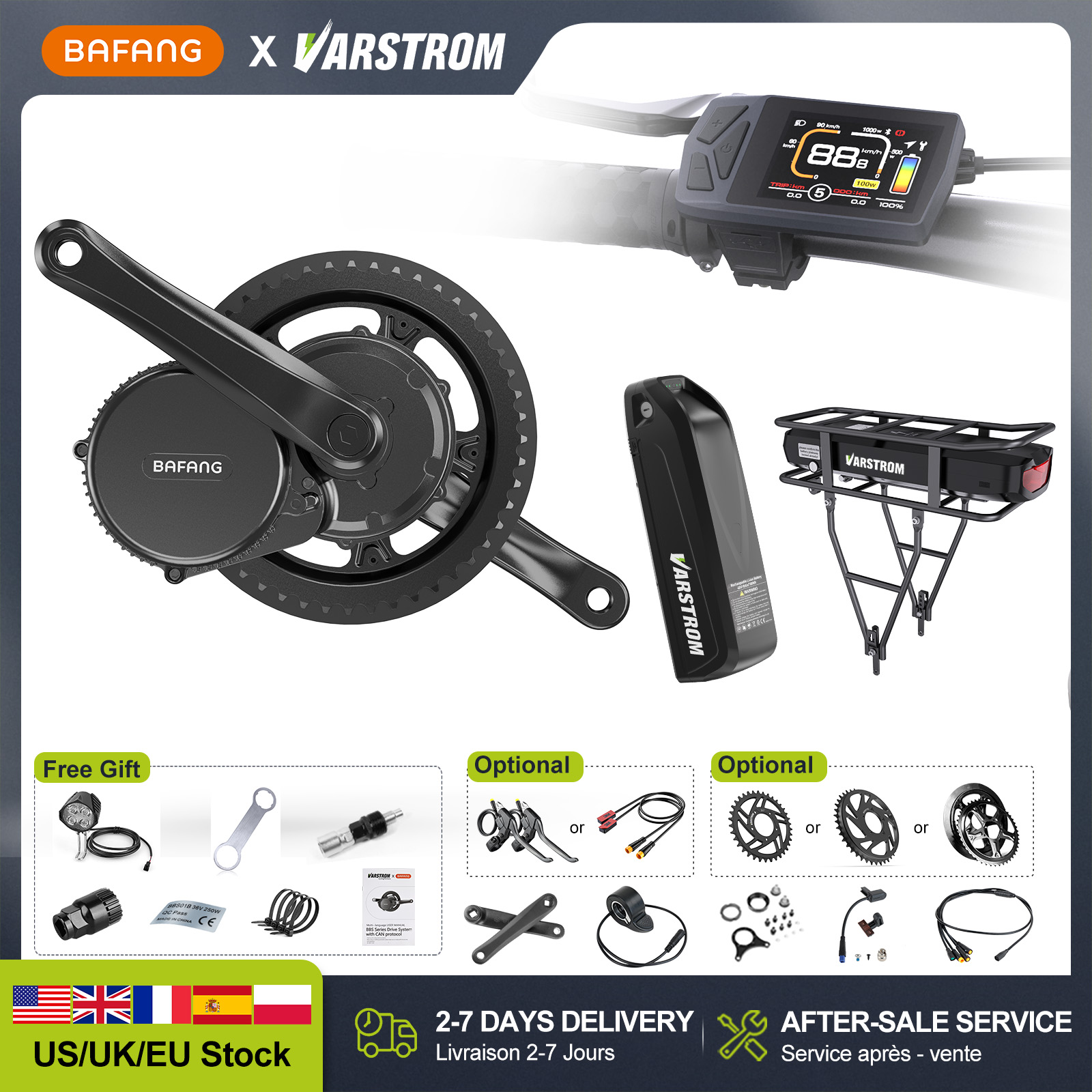 [US Direct] BAFANG 48V 500W750 - Side Hung Mid Drive Motor Kit recensie en prijs